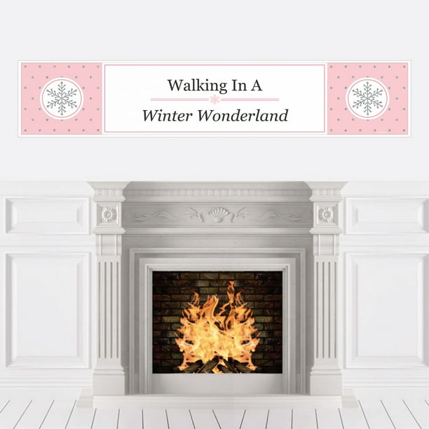 Holiday Bunting Banner /& Decorations Pink Winter Wonderland Personalized Holiday Snowflake Party and Baby Shower Banner Decorations